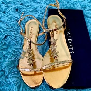 Talbots gold brand new in box sandals